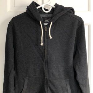 Charcoal Gray J. Crew zip-up sweatshirt